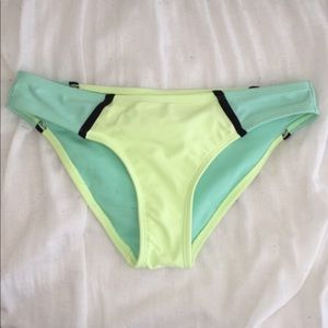 target colorblock blue green cheeky swim bottoms